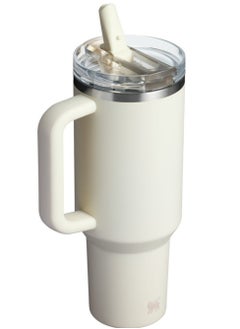 Stanley 40oz Stanley Cup Rose Quencher ProTour Flip Straw Tumbler - Stainless Steel Vacuum Insulated Travel Mug, BPA Free & Car Cup Holder Compatible Water, Iced Tea, Coffee, Smoothies, Premium Eco-Friendly Gifts - Milk White  - Image 2