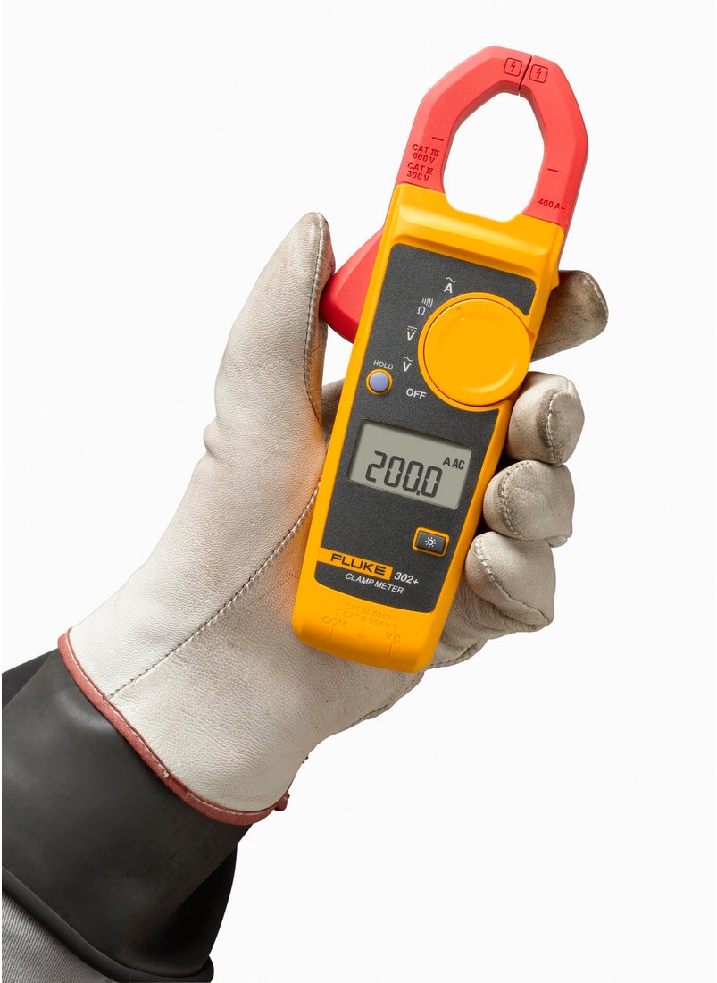 FLUKE Fluke 302+ Digital Clamp Meter, 30mm Jaw, Measures AC Current to 400A, Measures AC/DC Voltage to 600V, Resistance, Continuity, and Capacitance Measurements, Includes 2 Year Warranty  - Image 3