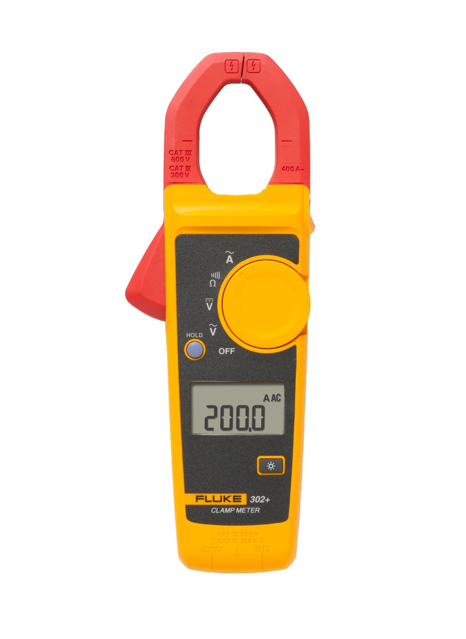 FLUKE Fluke 302+ Digital Clamp Meter, 30mm Jaw, Measures AC Current to 400A, Measures AC/DC Voltage to 600V, Resistance, Continuity, and Capacitance Measurements, Includes 2 Year Warranty  - Image 1
