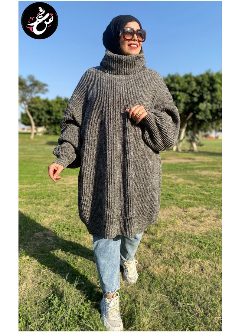 Setr - Long Tricot Pullover - Dark Gray - Image 1