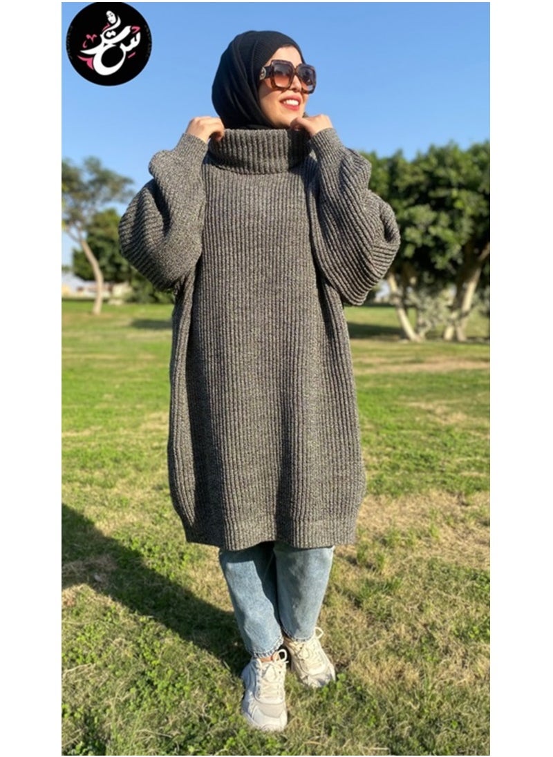 Setr - Long Tricot Pullover - Dark Gray - Image 1