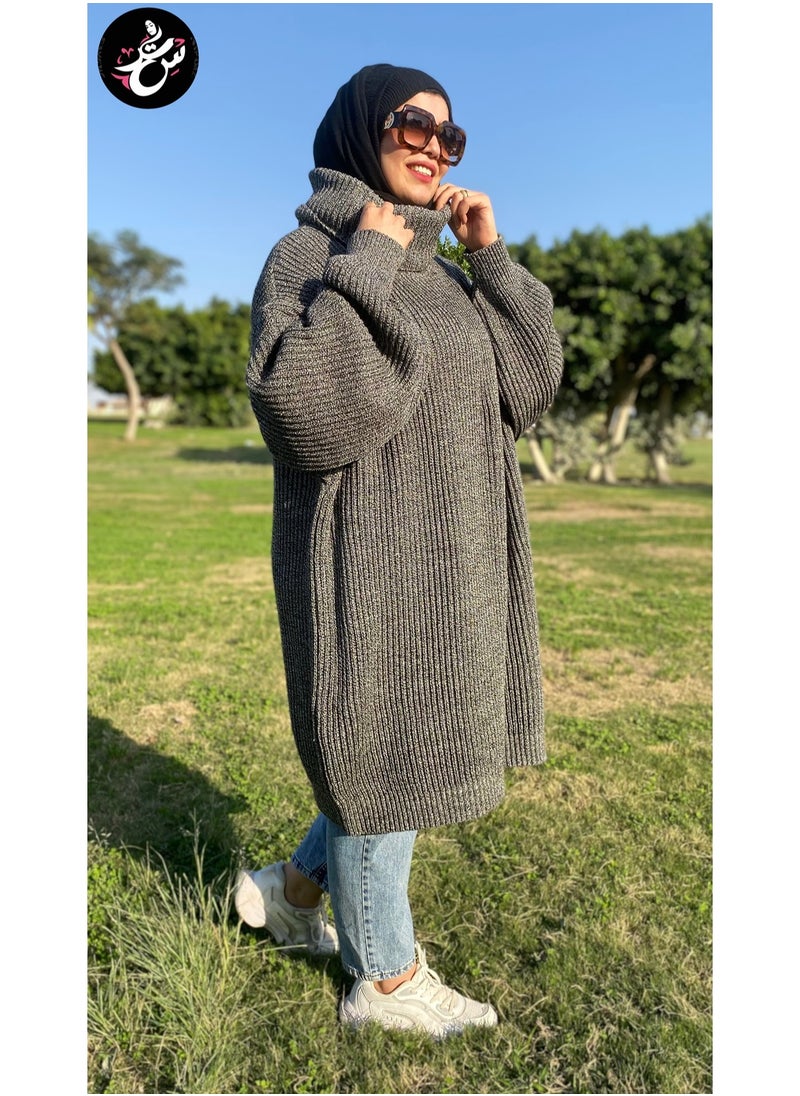 Setr - Long Tricot Pullover - Dark Gray - Image 1