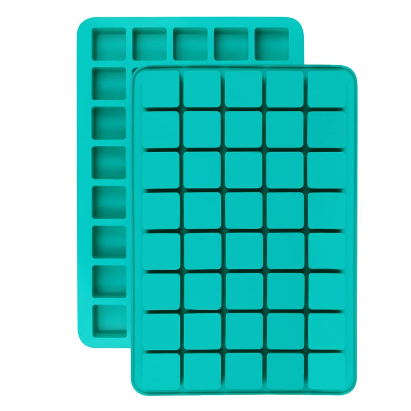 Mity rain 2 Pack 40-Cavity Square Caramel Candy Silicone Molds,Chocolate Forf Truffles, Fat Bombs Keto Snacks, Whiskey Ice Cube Tray,Grid Fondant Mould,Hard Candy Pralines Gummy Jelly Mold - Image 1