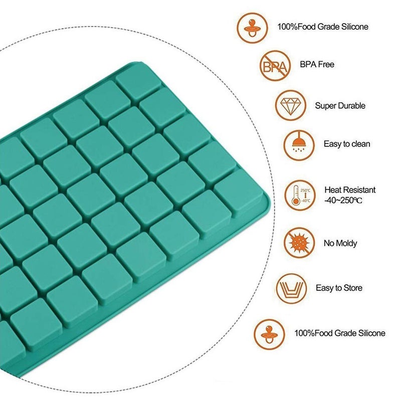 Mity rain 2 Pack 40-Cavity Square Caramel Candy Silicone Molds,Chocolate Forf Truffles, Fat Bombs Keto Snacks, Whiskey Ice Cube Tray,Grid Fondant Mould,Hard Candy Pralines Gummy Jelly Mold - Image 5