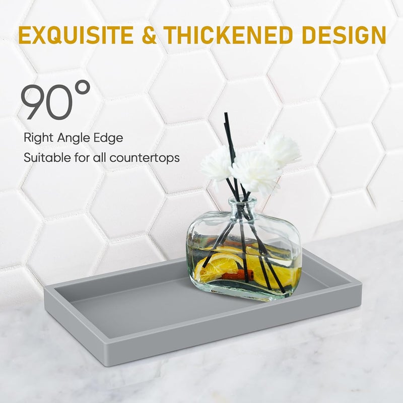 EG-SIPRO High-Grade Thickened Silicone Rectangle Bathroom Vanity Tray - Shatterproof Durable Soap Dispenser Tray for Countertop - Image 3