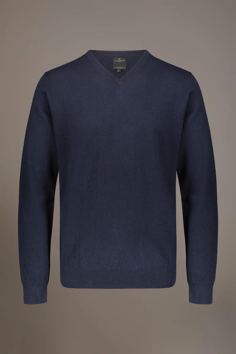Doppelganger Blue Wool blend V-neck sweater - DK Blue for Men | Best Price UAE