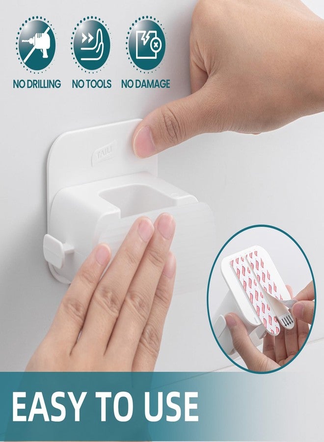 TAILI Mop and Broom Holder Wall Mount Grippers, 2 Hangers and 6 Adhesive Strips, Damage Free Hanging Wall Mount, Household Cleaning Organizer for Organization and Storage, Holds up to 4 lbs, White - Image 5