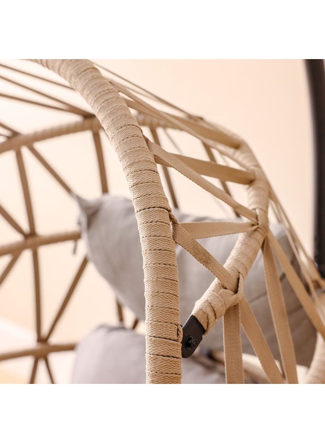 DANUBE HOME Luxury Lisbon Swing Chair, Stylish Hanging Chair With Durable Frame & Comfortable, Perfect Indoor Or Outdoor Relaxation Seat For Living Room, Balcony, Or Garden – Grey - Image 5