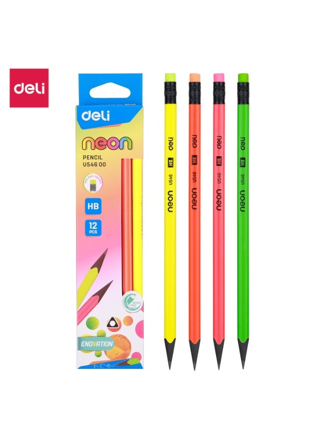 ديلي قلم رصاص EU54600 HB - خالٍ من الخشب، بمقبض مثلث، ألوان متنوعة لكتابة مريحة - Image 1