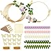 Vercraft 12 Set butterfly Metal Floral Hoop Table Centerpieces Include Metal Ring with Base 3D Butterfly Decoration PE Foam Flower Adhesive Dots Gold Wires for DIY Wedding Baptism PartyRound - Image 3