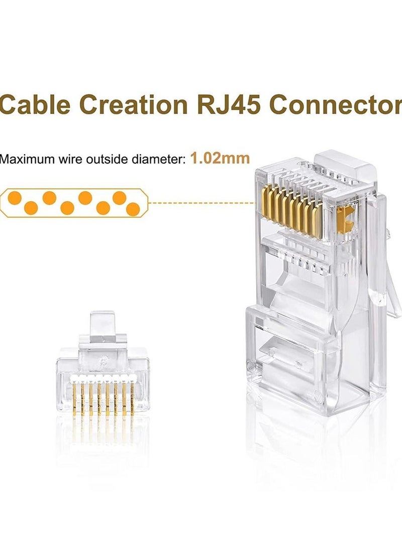 Y&D - RJ45 connector cat6/cat5e 50 sets of ethernet CAT5e cable connectors are used for UTP network plugs solid or standard cables - Image 1