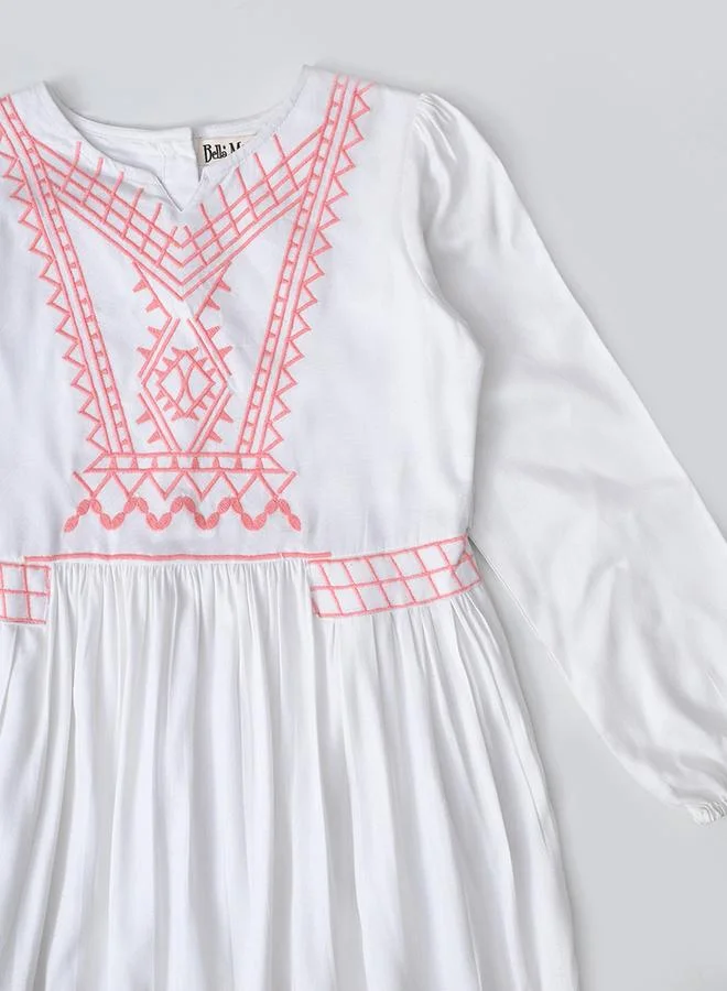 BELLA MODA Embroidered Cotton Dress