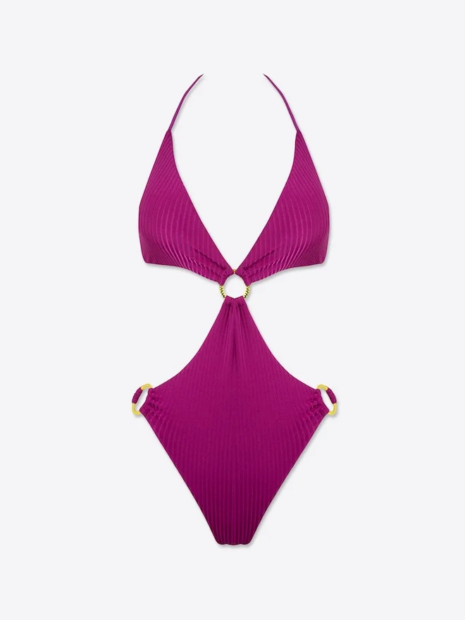 ملابس سباحة اي بي واي Noora bollywood monokini recycled ribbed swimsuit