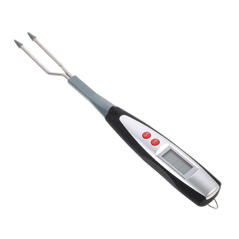 Generic Digital BBQ Thermometer Fork with Meat Probe, Instant Read Cooking Thermometer for Outdoor Grilling and Home BBQ, Black Temperature Display Fork for Steak, Pork, and Lamb - Image 1