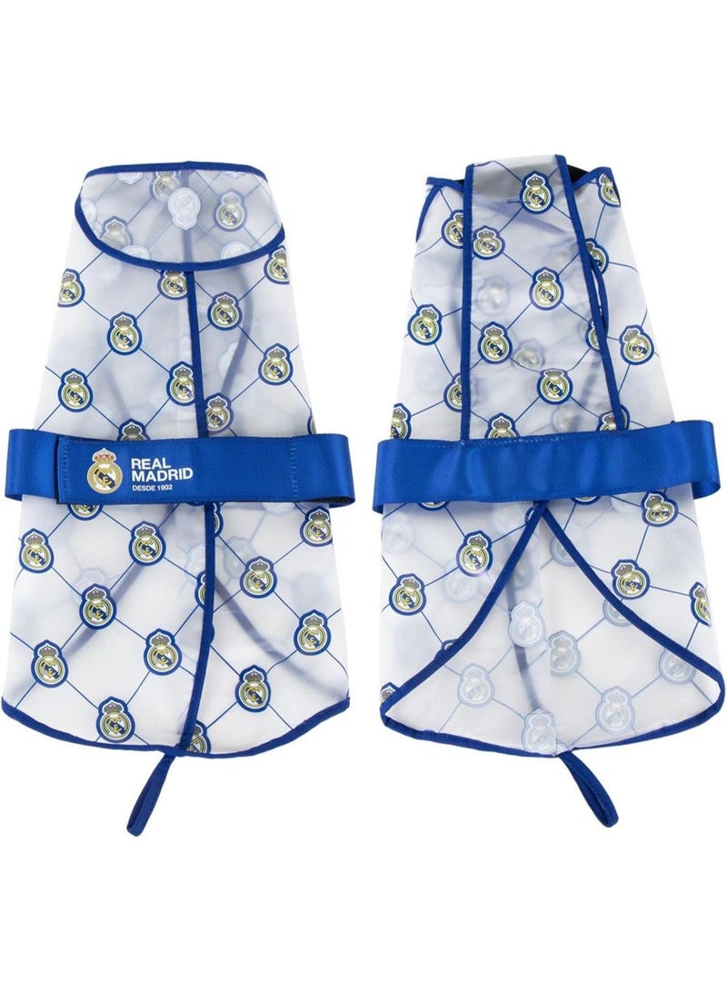 GGOOT Real Madrid Adjustable Dog Raincoat - Waterproof Coat for Pets with Hood, Water Resistant, and Comfortable Fit, Official Football Product 