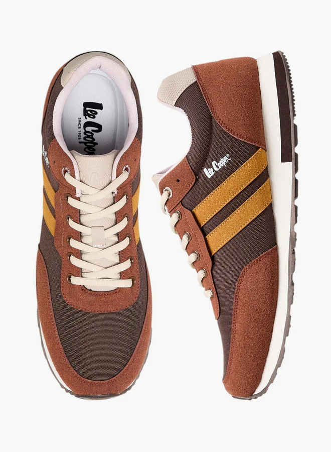Lee Cooper Men's Panelled Sneakers with Lace-Up Closure