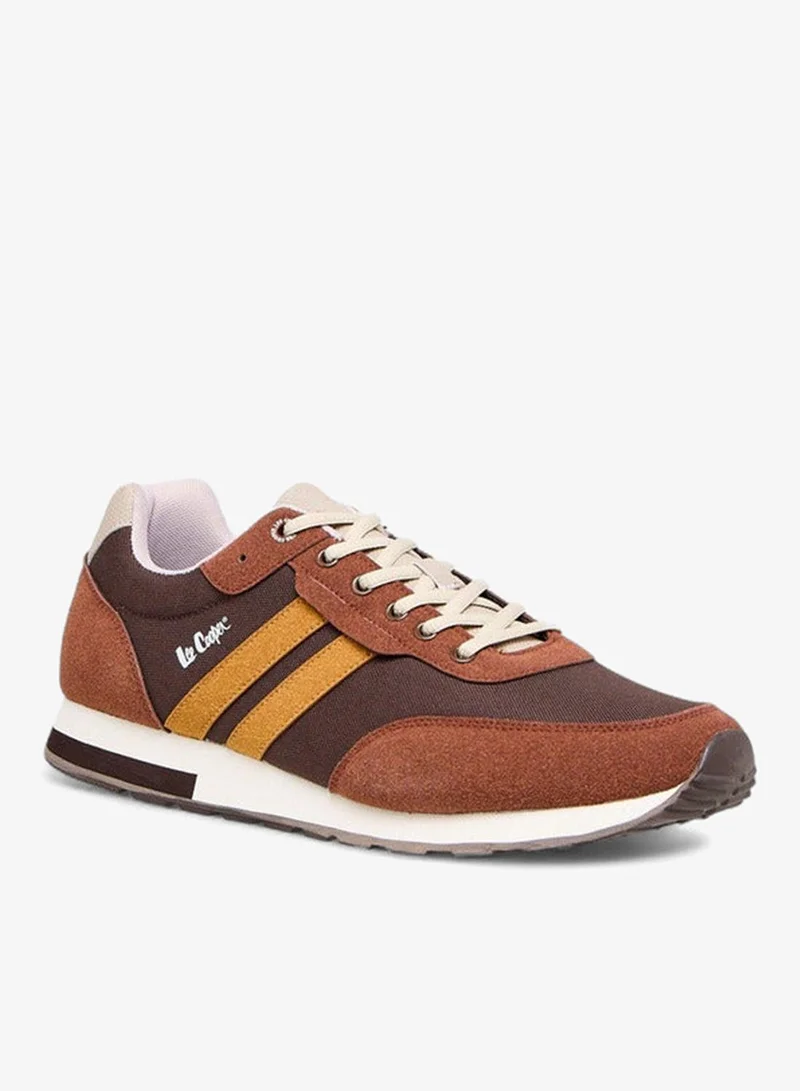 Men's Panelled Sneakers with Lace-Up Closure