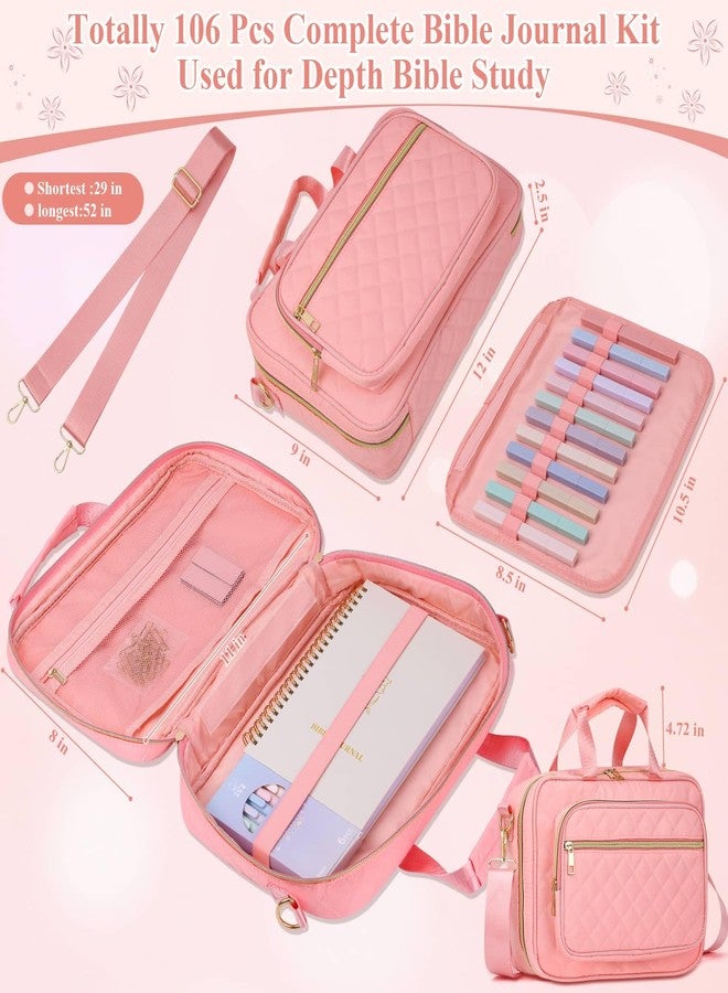 Thrilez All-in-One Bible Cover Case for Women, Quilted Bible Study Journaling Kit with Church Notebook, Highlighters, Tabs & Bible Accessories for Inspiring Christian Gift - Image 2
