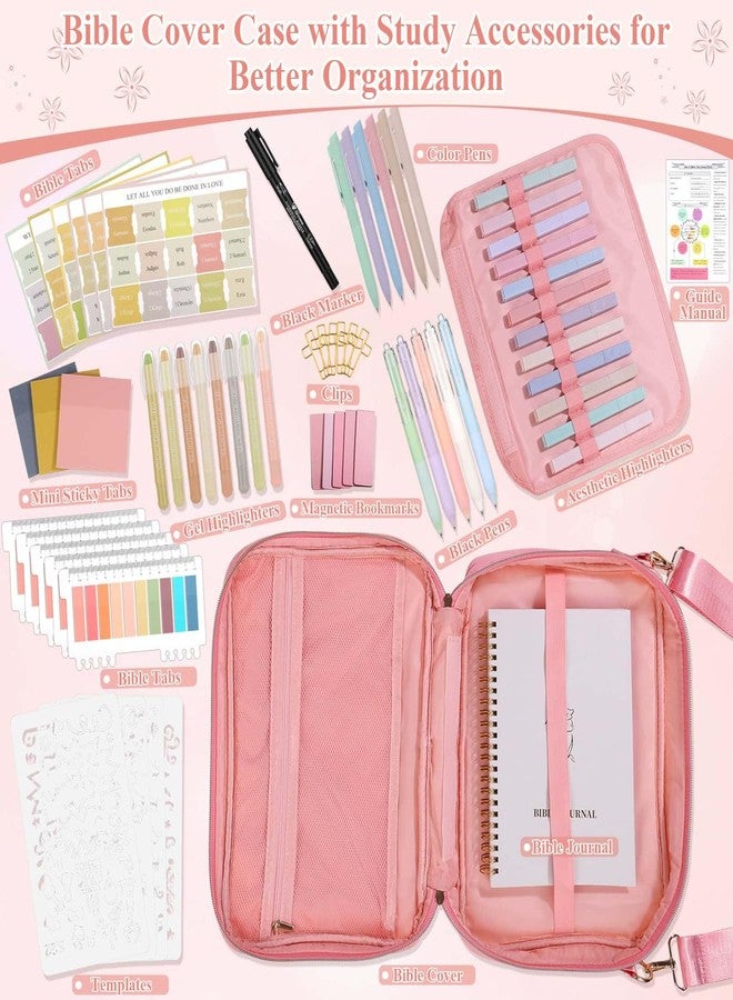Thrilez All-in-One Bible Cover Case for Women, Quilted Bible Study Journaling Kit with Church Notebook, Highlighters, Tabs & Bible Accessories for Inspiring Christian Gift - Image 3
