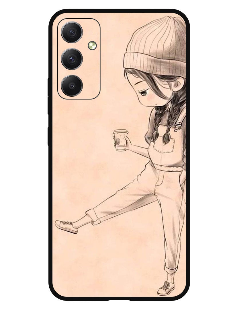 Theodor Protective Case Anti Scratch Shock Proof Bumper Cover For Samsung Galaxy A05s Girl drink coffee - Image 1