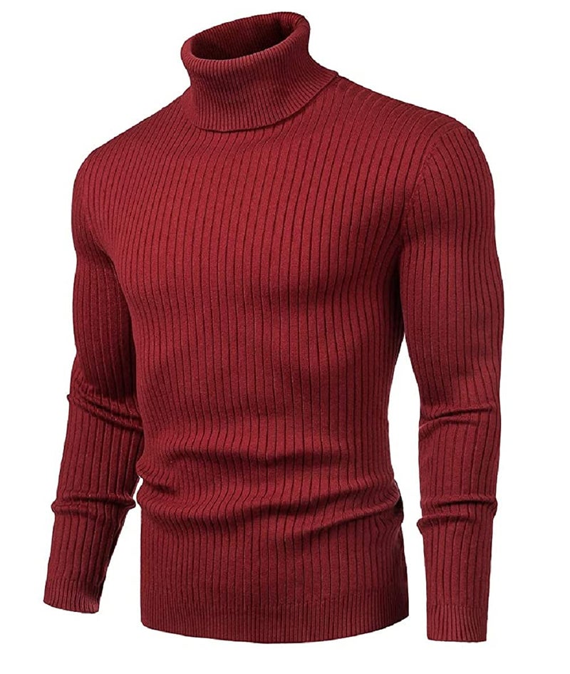 NORTHWIND Men's High Turtle Neck Cotton Slim Fit T-Shirt (Nw-Broad-Rib_Maroon_Xl) - Image 2