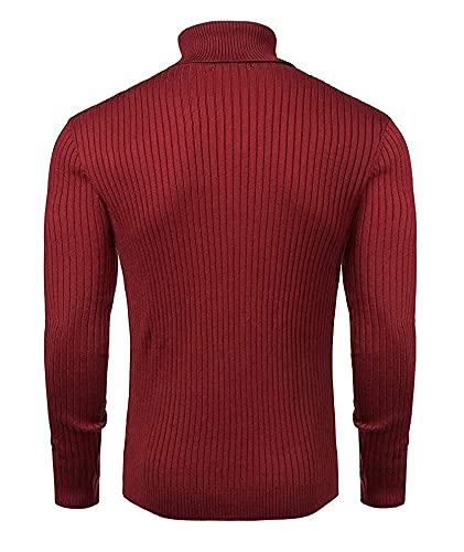 NORTHWIND Men's High Turtle Neck Cotton Slim Fit T-Shirt (Nw-Broad-Rib_Maroon_Xl) - Image 3