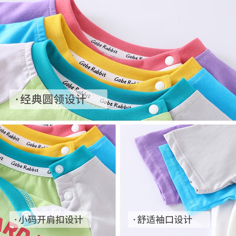 Summer Children'S Short-Sleeved Baby'S Top Short-Sleeved T-Shirt Casual Summer Wear Boys And Girls Cartoon Animals - Image 3