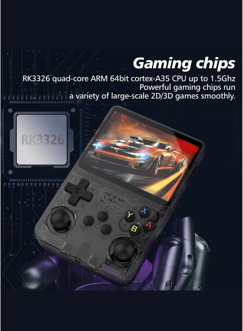 HIPOP R36S Handheld Game Console, 3.5 Inch IPS Screen Open Source Linux System R36S Game Console, 64G TF Card 10+ Emulator Consola R36S with dual 3D joysticks for boys and girls | Black - Image 4