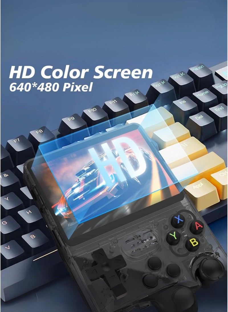 HIPOP R36S Handheld Game Console, 3.5 Inch IPS Screen Open Source Linux System R36S Game Console, 64G TF Card 10+ Emulator Consola R36S with dual 3D joysticks for boys and girls | Black - Image 2