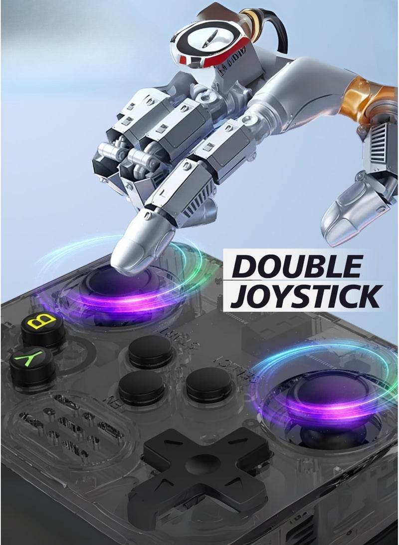 HIPOP R36S Handheld Game Console, 3.5 Inch IPS Screen Open Source Linux System R36S Game Console, 64G TF Card 10+ Emulator Consola R36S with dual 3D joysticks for boys and girls | Black - Image 3