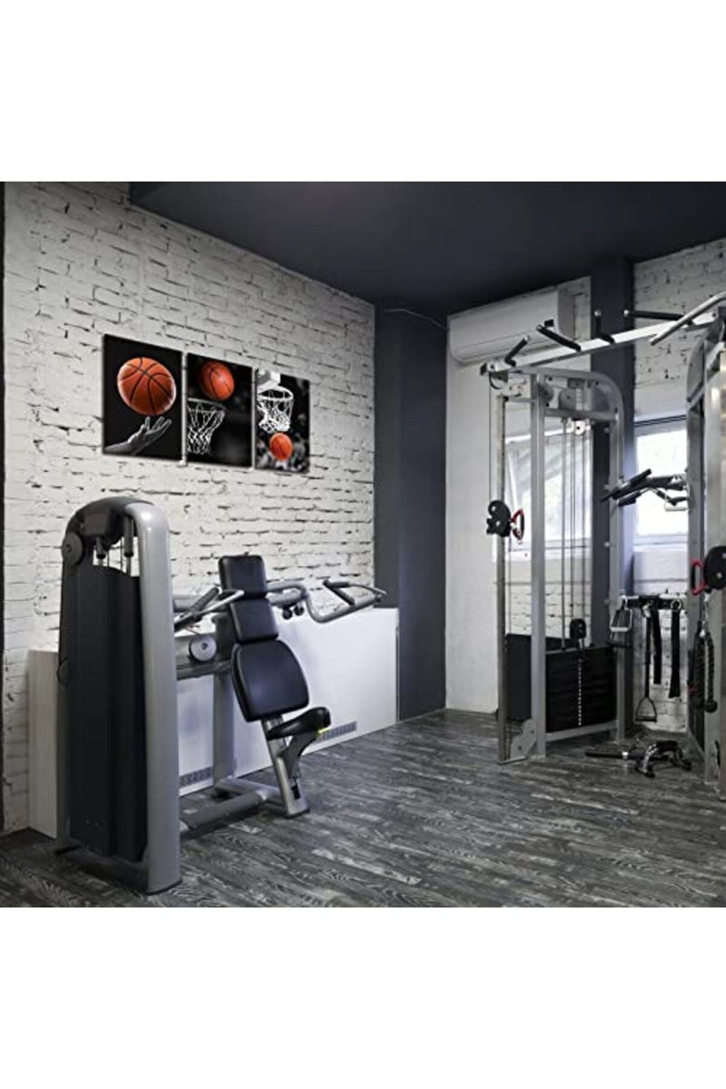 KAWAHONE -3 Pieces Black and White Sports Canvas Basketball Wall Art - Image 5