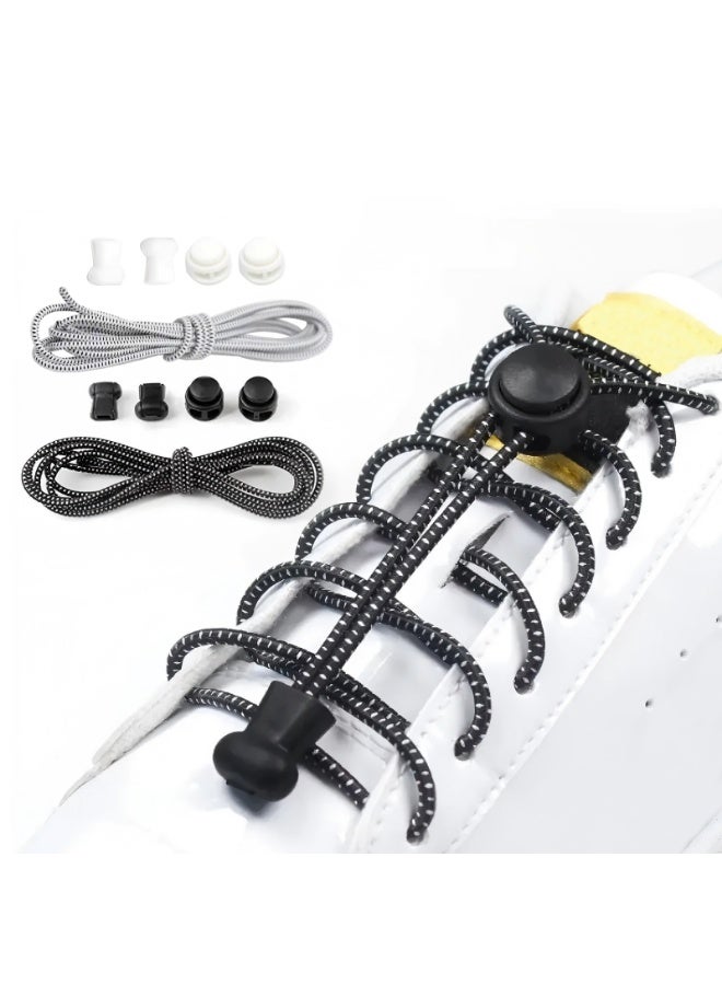 2 Pairs Elastic No Tie Shoe Laces,Tieless Shoelaces for Adults and Kids - Image 1