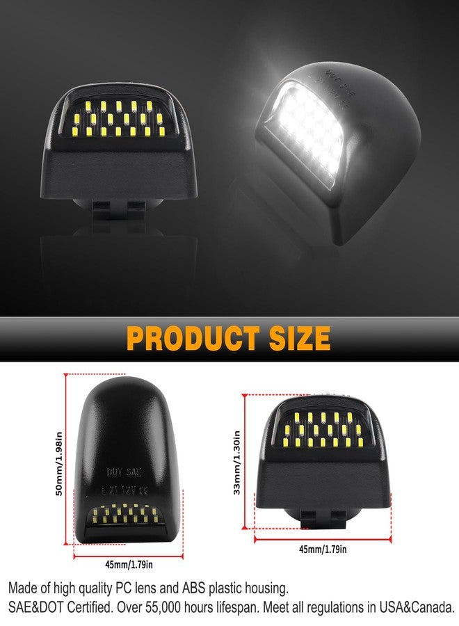 Gempro مجموعة مصابيح لوحة الترخيص الخلفية LED من Gempro مع مقبس وحزمة أسلاك لسيارات كاديلاك إسكاليد، وشيفروليه سيلفرادو 1500، 2500، 3500، وسوبربان، وتاهو، وجي إم سي سييرا 1500، 2500، 3500، ويوكون XL، لون أبيض 6000 كلفن - Image 4