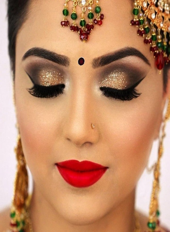 THANUS CRAFT THANU'S CRAFT 7mm Small Maroon Premium Velvet Round Shape Black Border Sticker Sketch Kumkum Dark Maroon Bindi for Women - Image 2