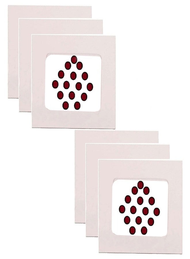 THANUS CRAFT THANU'S CRAFT 7mm Small Maroon Premium Velvet Round Shape Black Border Sticker Sketch Kumkum Dark Maroon Bindi for Women - Image 1