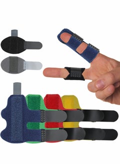 KASTWAVE 6 Pcs Trigger Finger Splints, 4 Double Straps & 2 Single Straps Finger Splint Support Brace Kit, Finger Straightener for Broken / Straightening / Arthritis  - Image 1