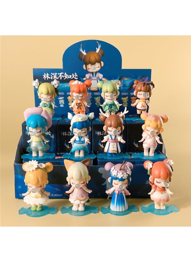 Generic - If You Come To Lin Shen Do Not Know Where The 24 Solar Terms Zodiac Online Red Explosions Hand-made Blind Box Doll Machine Twist Egg Machine Toys-Color:Fantasy Museum Complete Set Of 12 Pieces [end Box] - Image 1