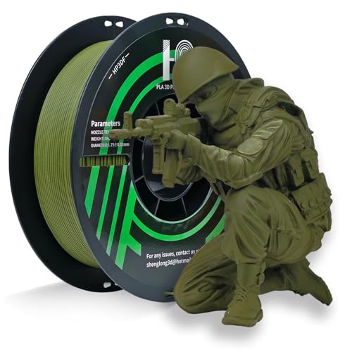 HP3DF PLA Filament, Matte PLA, 3D Printer Filament, PLA Filament 1.75mm Dimensional Accuracy +/- 0.02mm, 1KG Spool (2.2 lbs), Fit Most FDM Printer (Matte Army Green) - Image 1