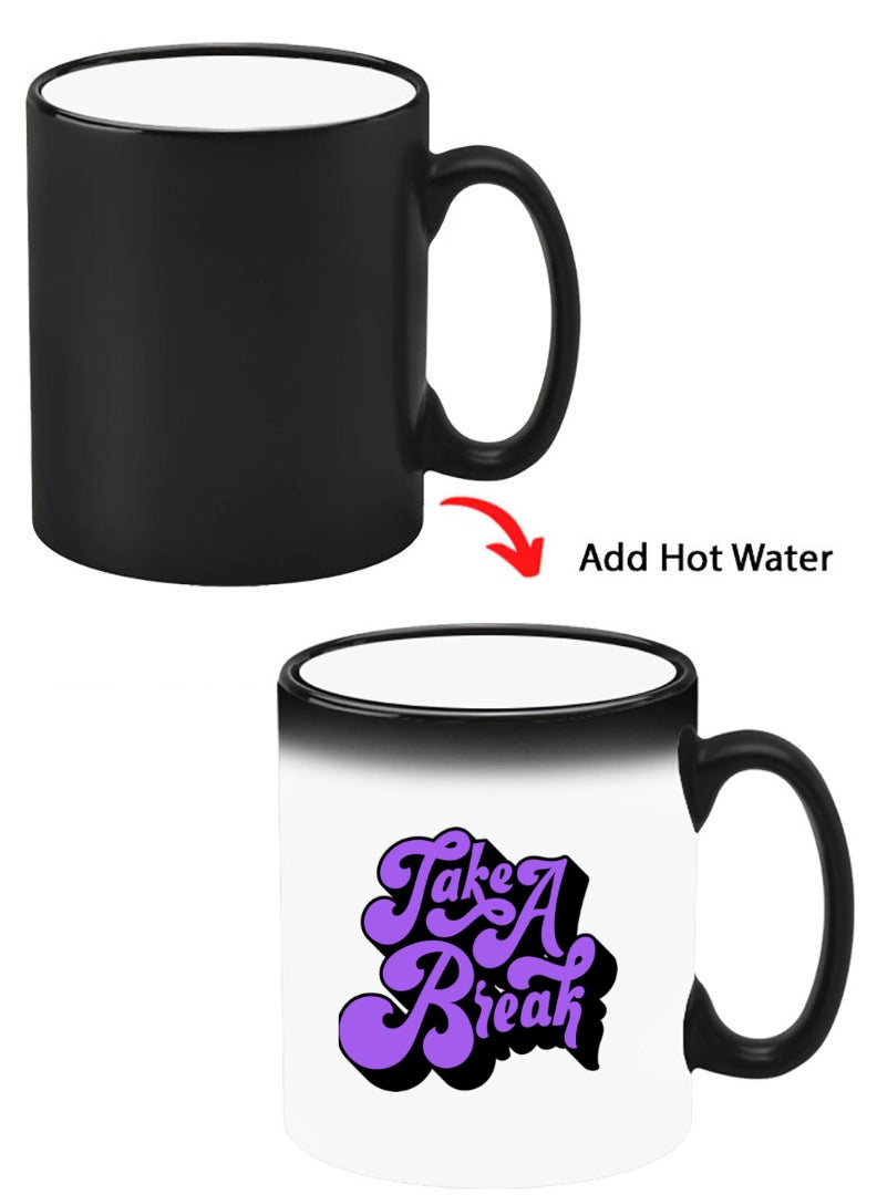 Theodor Color Changing Heat Sensitive Ceramic Mug, Image Revealed When HOT Liquid is Added! Take a Break-01 - Image 1