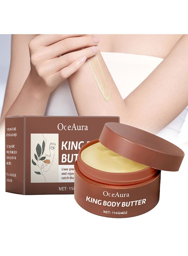 OceAura King Body Butter ,Organic Scented Body Cream for Men Women,Shea Butter Body Lotion, Body Moisturiser, Softens & Boosts Skin's Overall Moisture and Radiance, Suitable for Dry Skin 114G - Image 1