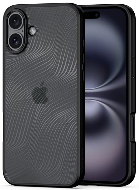 iPhone 16 Case, [SGS Dropproof Certification][Streamline Texture][Frosted Feel] Slim Shockproof Frosted Case Cover for Apple iPhone 16 2024, Black