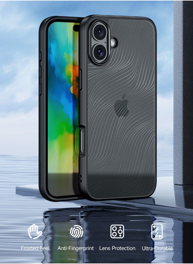 DUX DUCIS iPhone 16 Case, [SGS Dropproof Certification][Streamline Texture][Frosted Feel] Slim Shockproof Frosted Case Cover for Apple iPhone 16 2024, Black  - Image 2