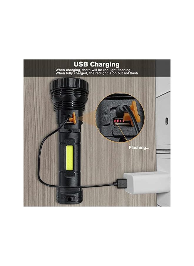 PROMASS Solar LED Torch, USB Rechargeable Solar Torch, LED Torch with 3 Modes, LED Strobe Waterproof Torch, Torch Lamp Ideal for Fishing, Emergency, Outdoor  - Image 5