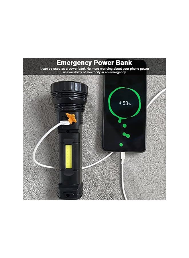 PROMASS Solar LED Torch, USB Rechargeable Solar Torch, LED Torch with 3 Modes, LED Strobe Waterproof Torch, Torch Lamp Ideal for Fishing, Emergency, Outdoor  - Image 4