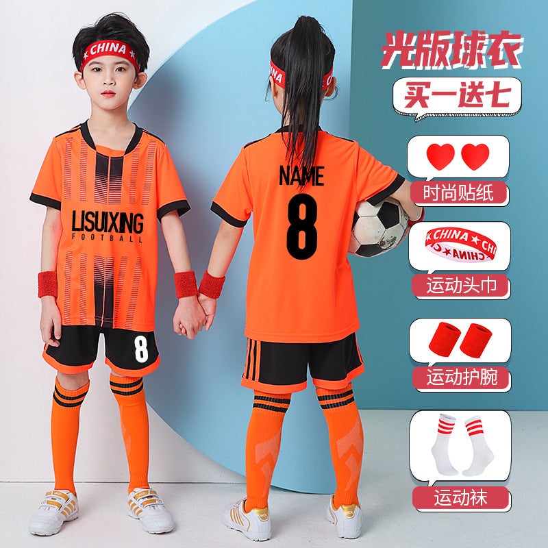 Children'S Football Uniform Suit Men'S Outdoor Training Sports Jersey Indoor Women'S Quick-Drying Short-Sleeved White - Image 1