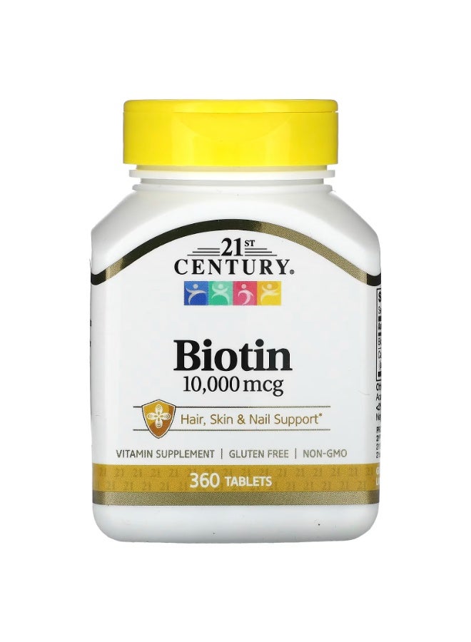 Biotin, 10,000 mcg, 360 Tablets - Image 1