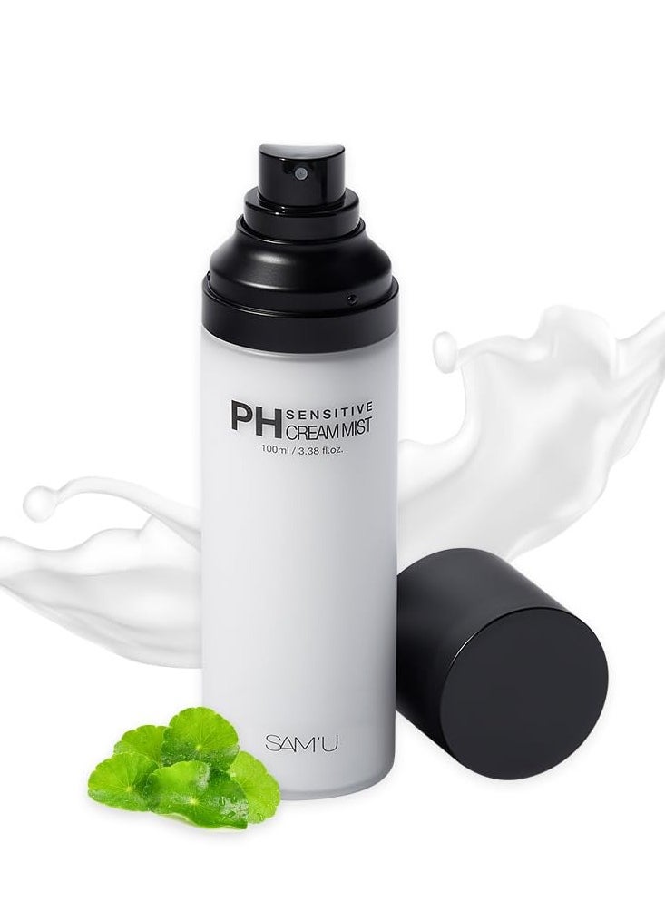 SAM'U SAMU PH Sensitive Cream Mist, Centella Face Mist, Hypoallergenic Facial Spray with Hyaluronic Acid & Ceramide, Hydrating & Quick Absorbing, Korean Skin Care for Dry & Sensitive Skin, 3.38 Fl. Oz  - Image 1
