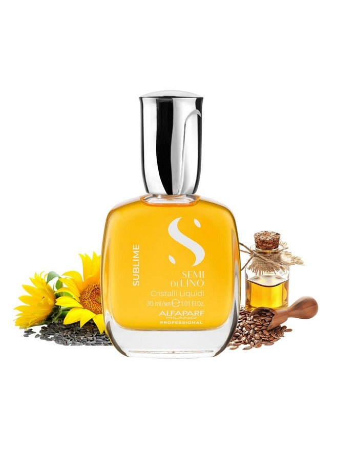 ALFAPARF MILANO Cristalli Liquidi Hair Serum With Flaxseed Oil And Vitamin E - Post Wash Serumfinishing Provides Shine - Vegan, Sulfate Free 50Ml  - Image 1
