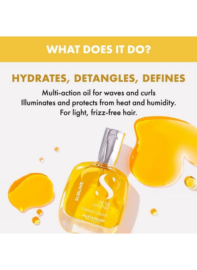 ALFAPARF MILANO Cristalli Liquidi Hair Serum With Flaxseed Oil And Vitamin E - Post Wash Serumfinishing Provides Shine - Vegan, Sulfate Free 50Ml  - Image 3