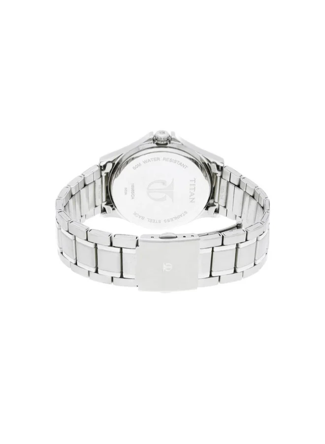 TITAN Men Analog Round Shape Stainless Steel Wrist Watch - 1698SM02 - 49 Mm